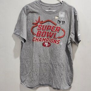 Nike San Francisco 49ers Super Bowl Champions T Shirt NFL Gray Large‎